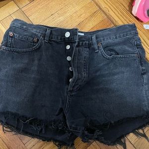 Agolde size 28 Parker denim shorts in black